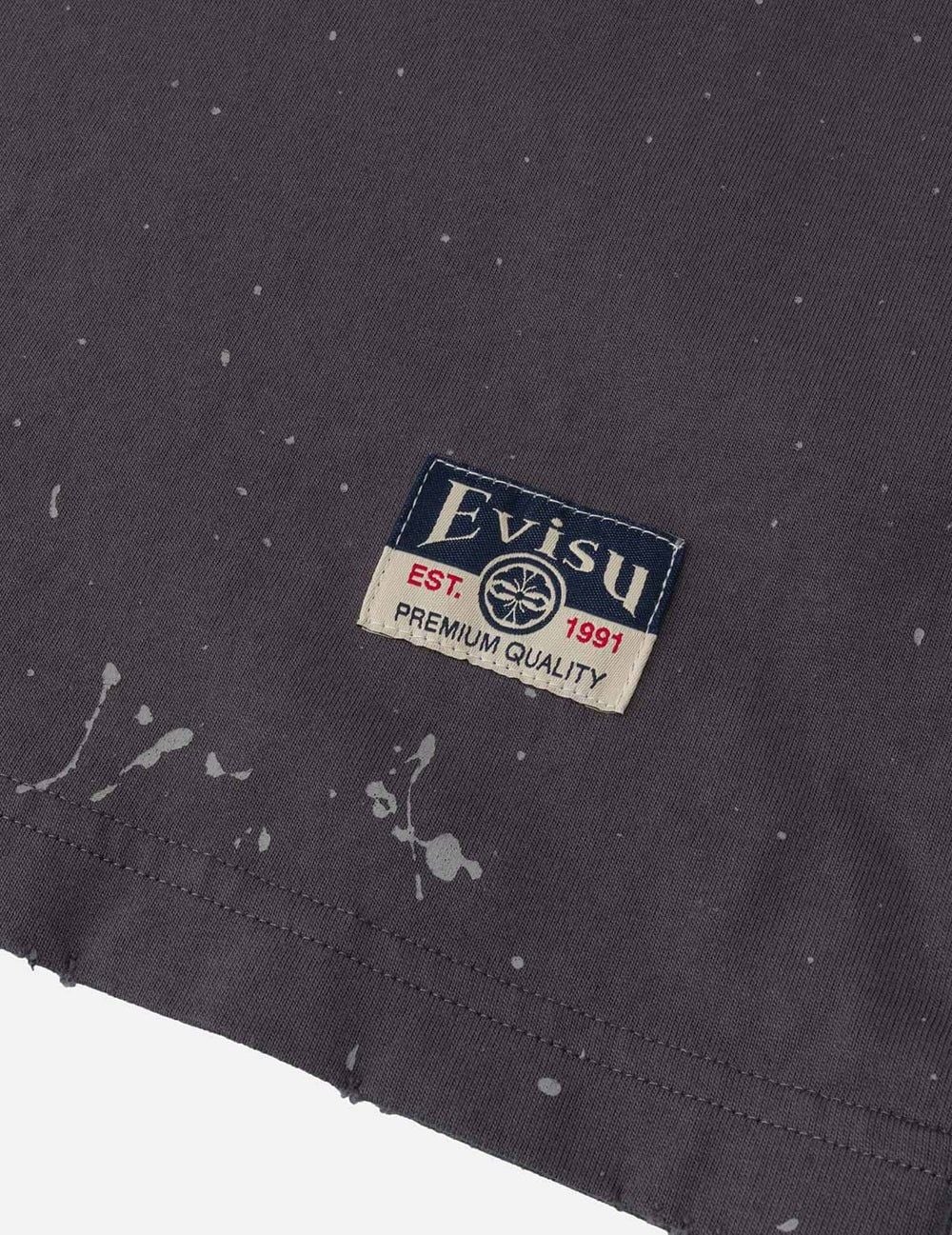  Áo Evisu Logo Seagull Print T-shirt 'Charcoal' 