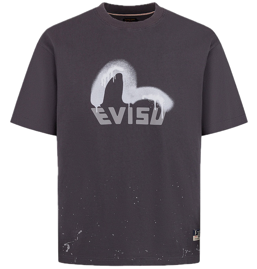  Áo Evisu Logo Seagull Print T-shirt 'Charcoal' 