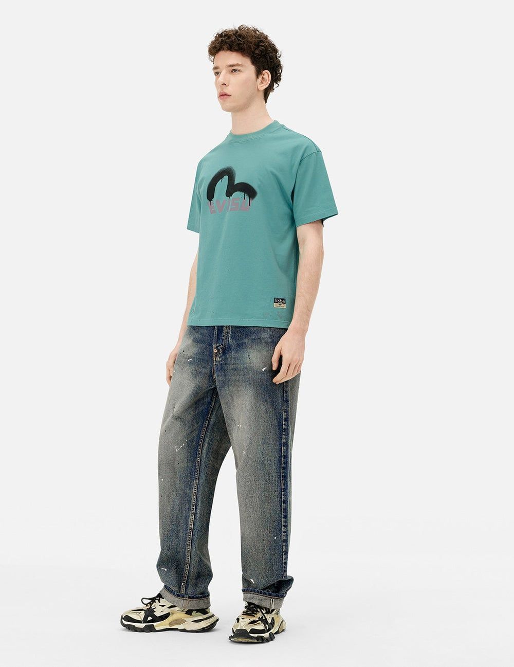  Áo Evisu Logo Seagull Print T-shirt 'Green' 