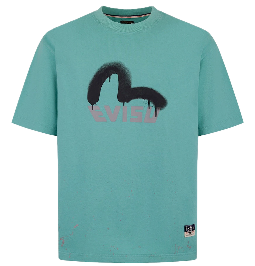  Áo Evisu Logo Seagull Print T-shirt 'Green' 