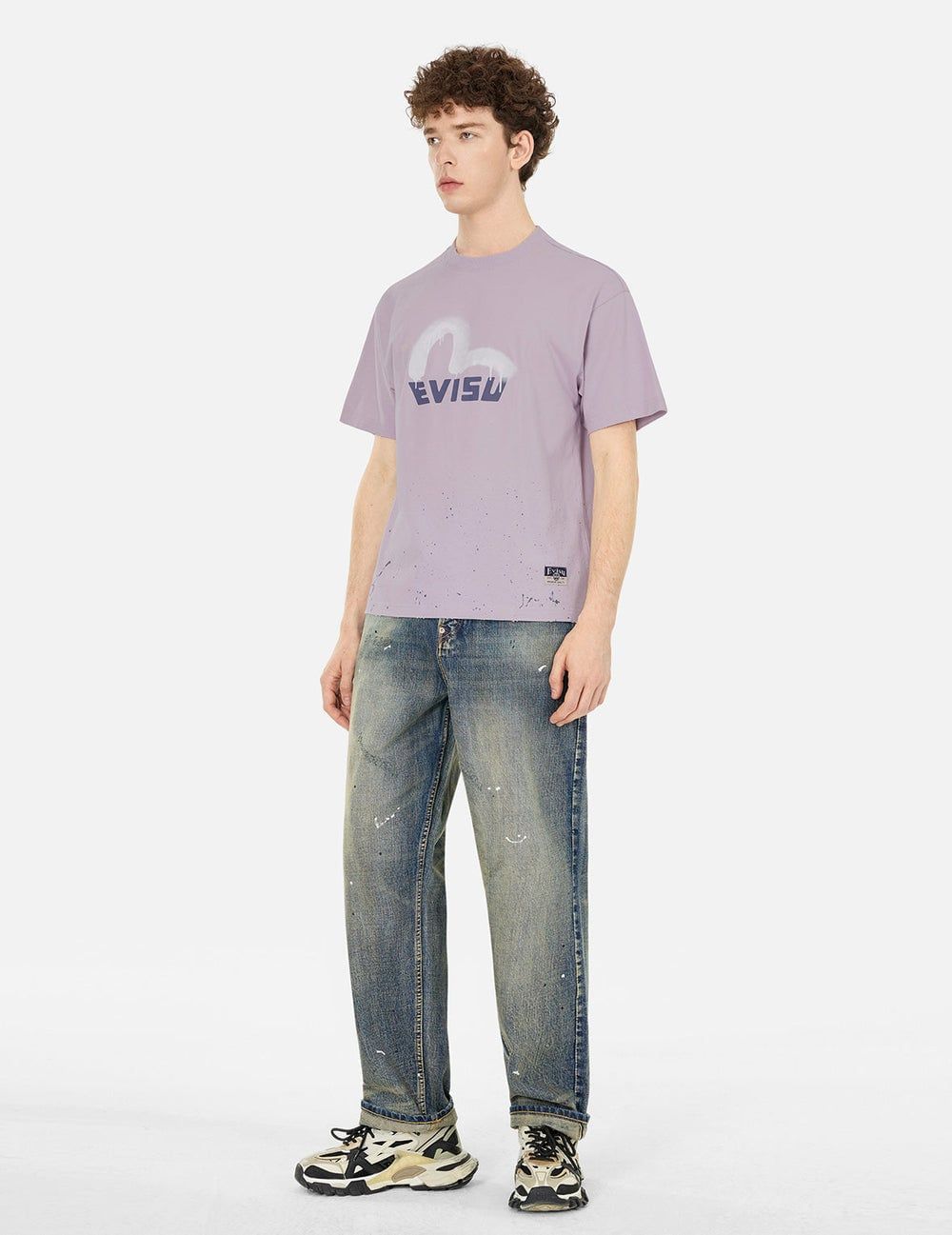  Áo Evisu Logo Seagull Print T-shirt 'Purple' 