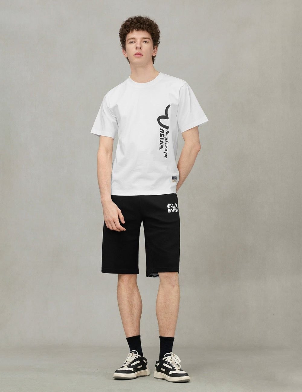  Áo Evisu Logo Slogan Print Fit T-shirt 'White' 