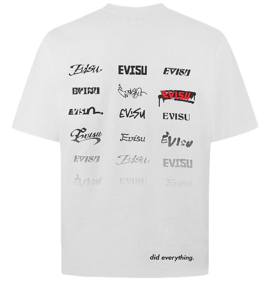  Áo Evisu Logo Slogan Print Fit T-shirt 'White' 