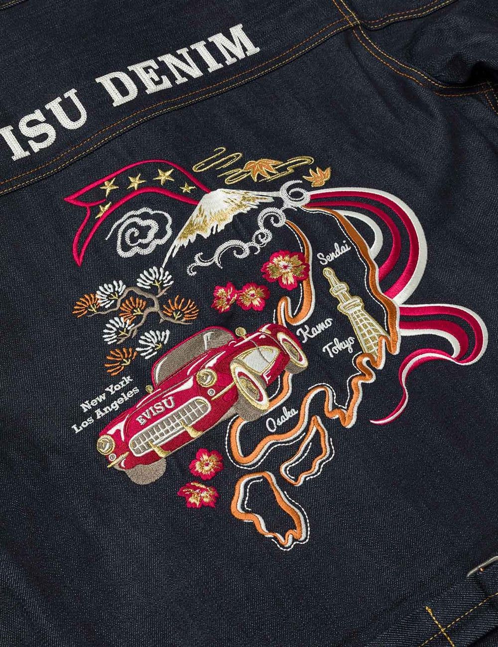  Áo Evisu Map Appliqué Embroidery Jacket 'Indigo' 