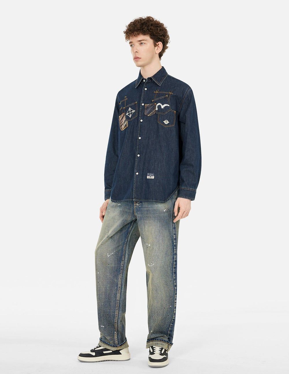  Áo Evisu Multi-Pocket Brocade 'Indigo' 
