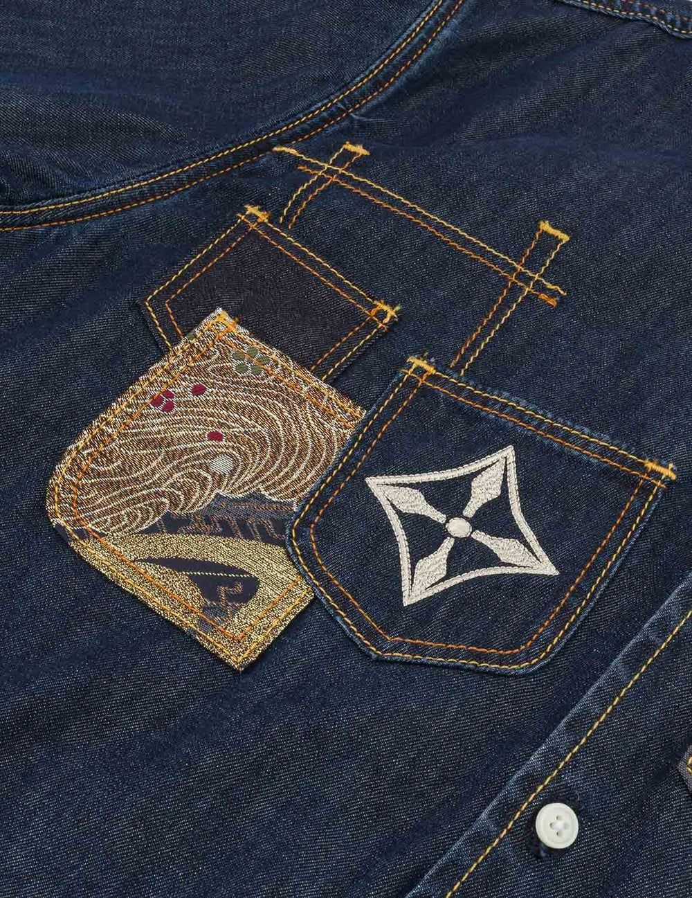  Áo Evisu Multi-Pocket Brocade 'Indigo' 