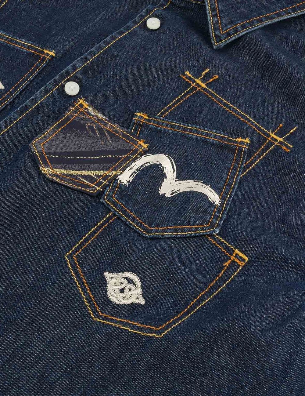  Áo Evisu Multi-Pocket Brocade 'Indigo' 
