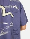  Áo Evisu Multi-Pocket and Multi-Print T-shirt 'Purple' 