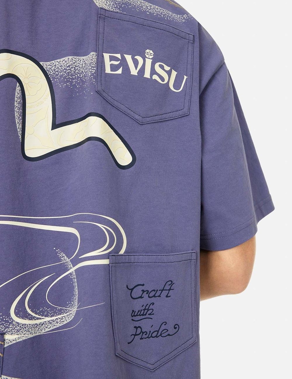  Áo Evisu Multi-Pocket and Multi-Print T-shirt 'Purple' 