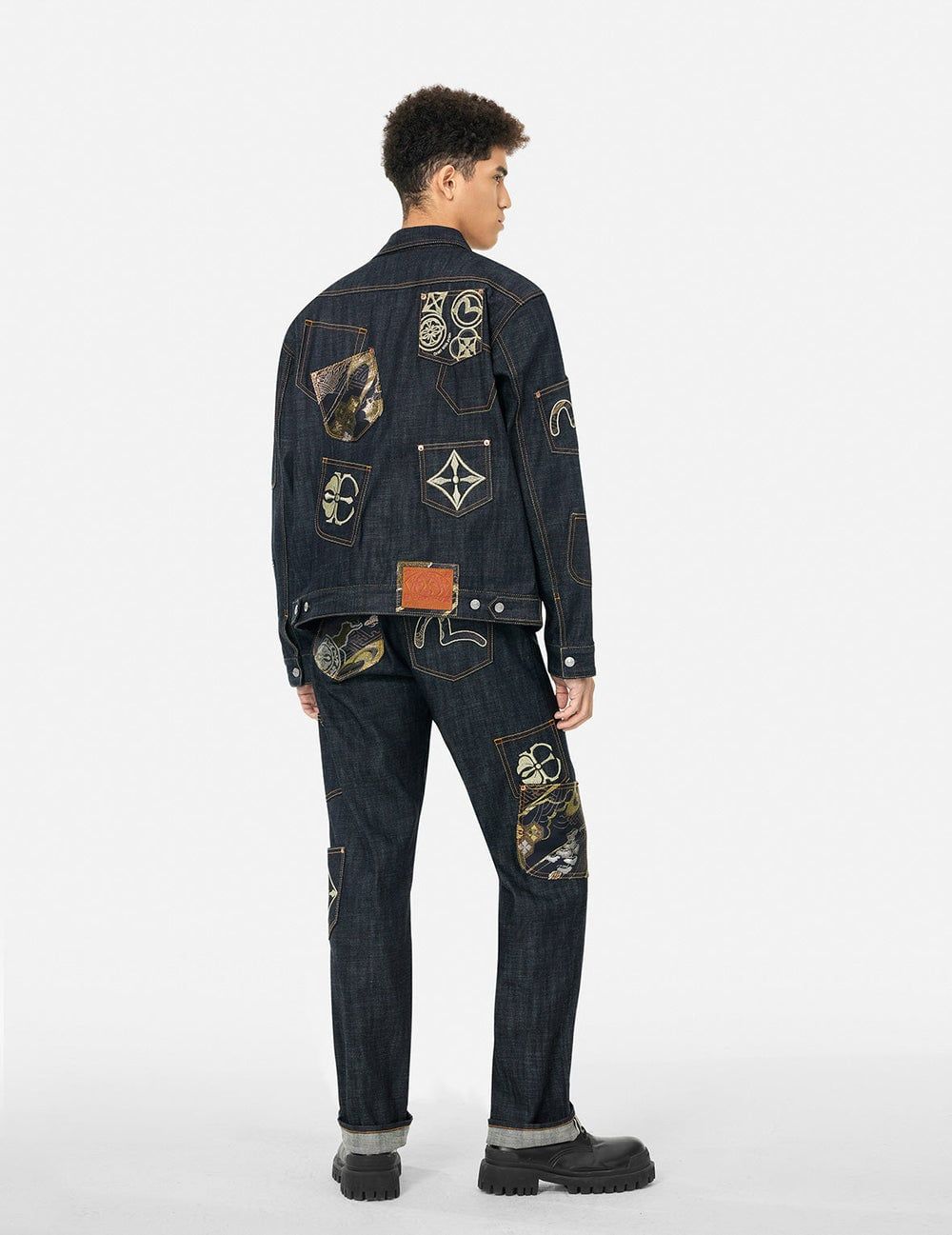  Áo Evisu Multi-Pocket with Brocade Patch 'Indigo' 