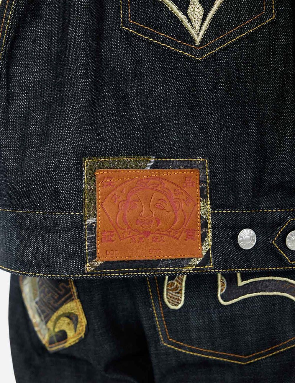  Áo Evisu Multi-Pocket with Brocade Patch 'Indigo' 