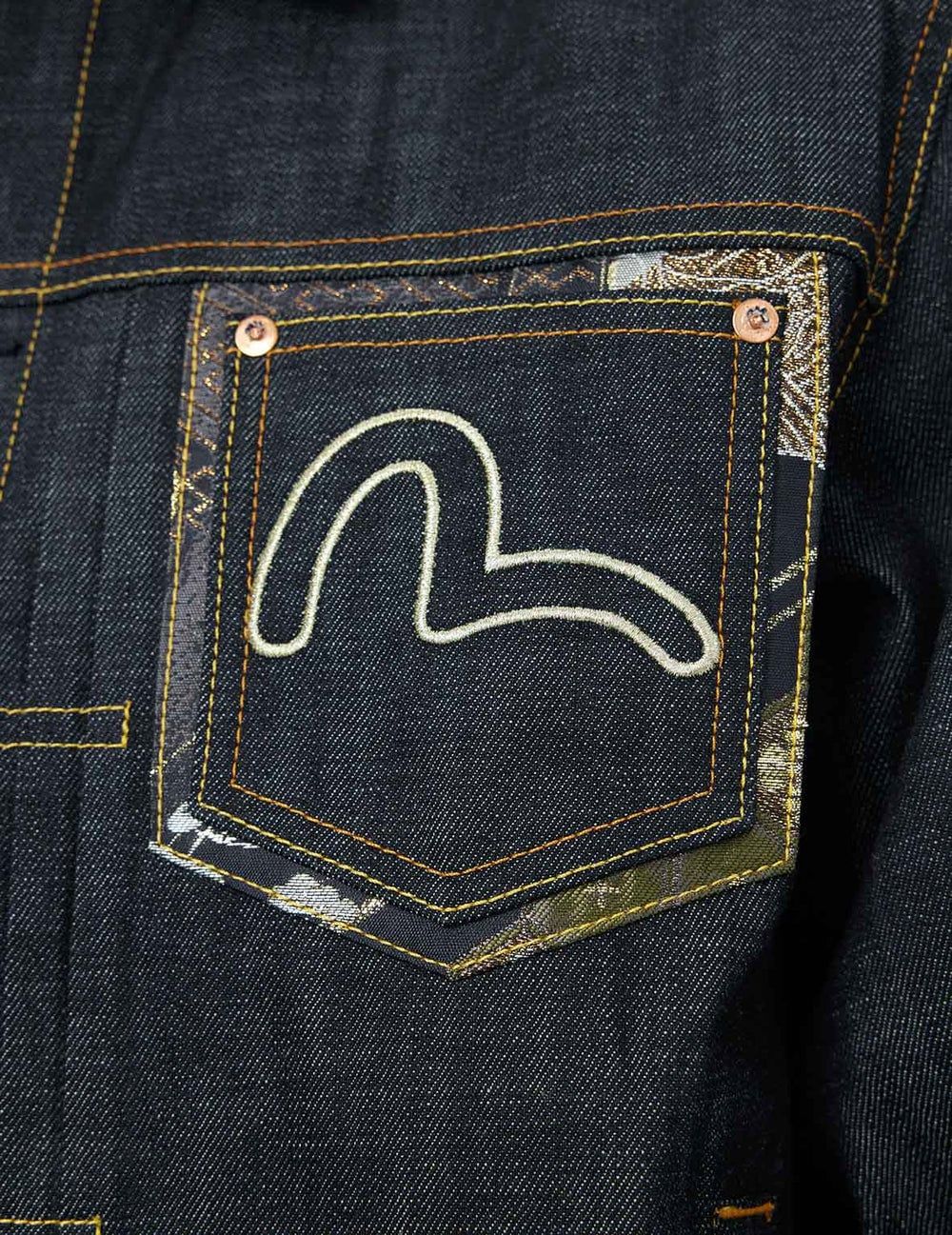  Áo Evisu Multi-Pocket with Brocade Patch 'Indigo' 