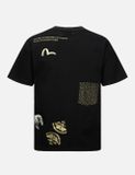  Áo Evisu Multi-print Multi-pocket T-shirt 'Black' 
