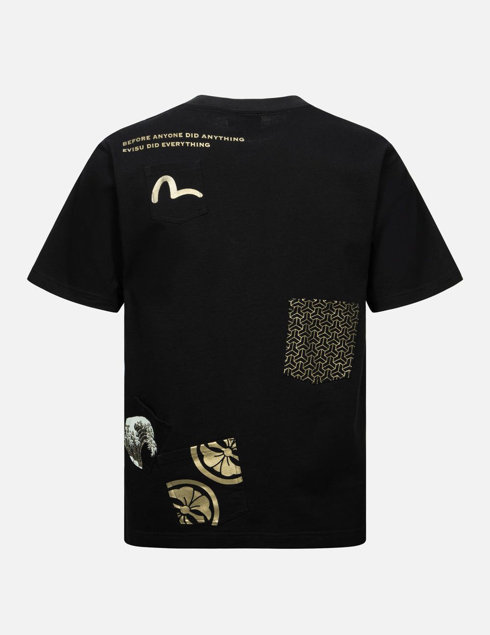  Áo Evisu Multi-print Multi-pocket T-shirt 'Black' 