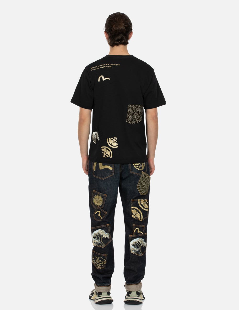  Áo Evisu Multi-print Multi-pocket T-shirt 'Black' 