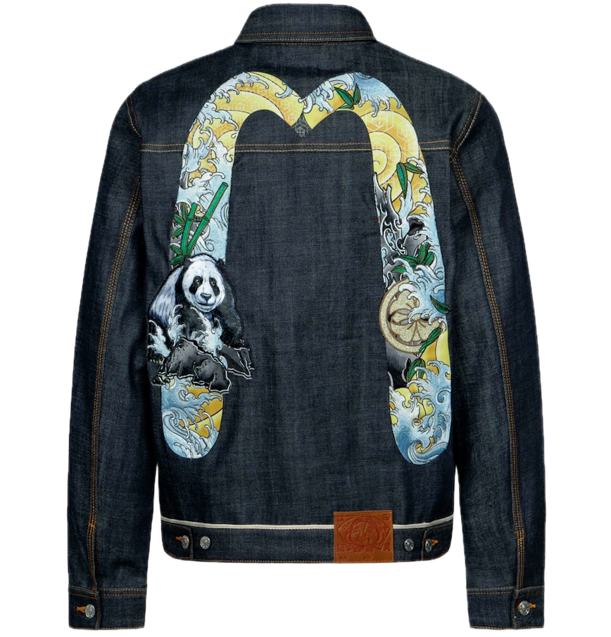  Áo Evisu Panda Daicock Denim Jacket 'Indigo' 