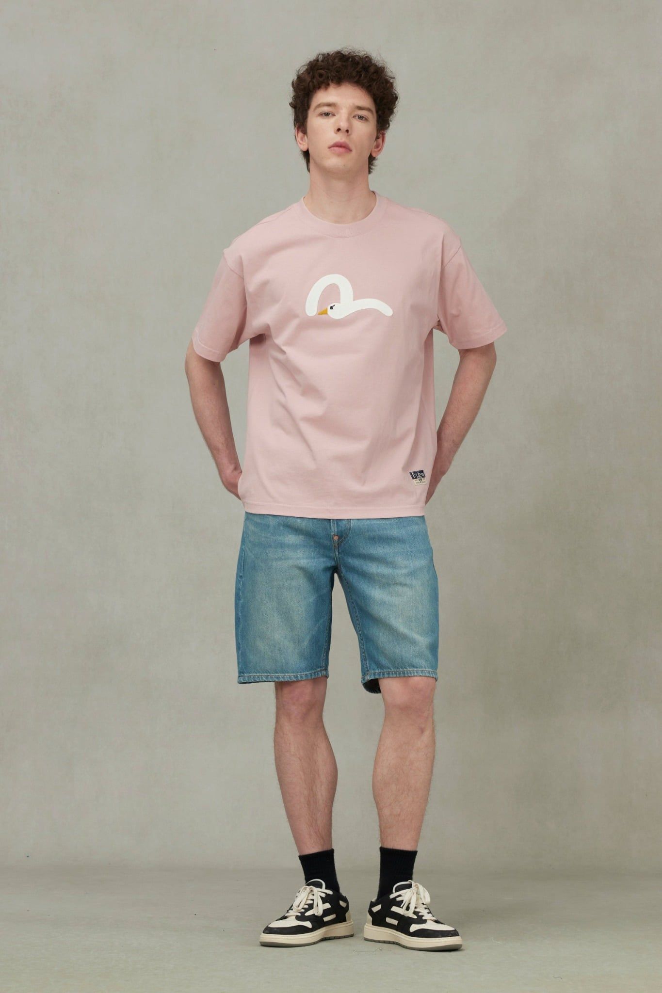  Áo Evisu Playful Seagull Embroidery T-Shirt 'Pink' 