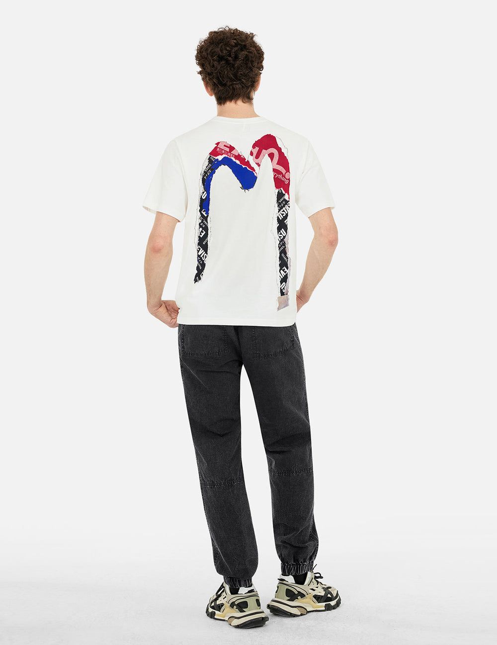  Áo Evisu Poster Daicock Print T-shirt 'White' 
