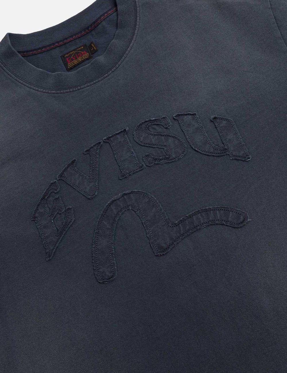  Áo Evisu Seagull and Logo Appliqué T-Shirt 'Navy' 