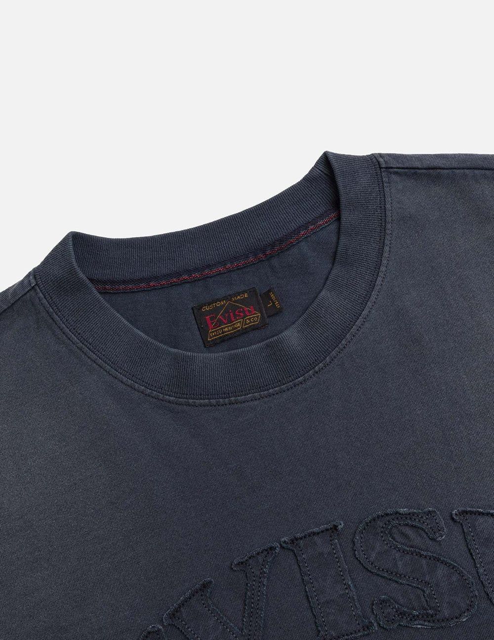  Áo Evisu Seagull and Logo Appliqué T-Shirt 'Navy' 