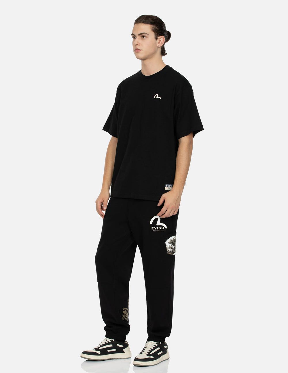  Áo Evisu Seagull Embroidery Carp T-shirt 'Black' 