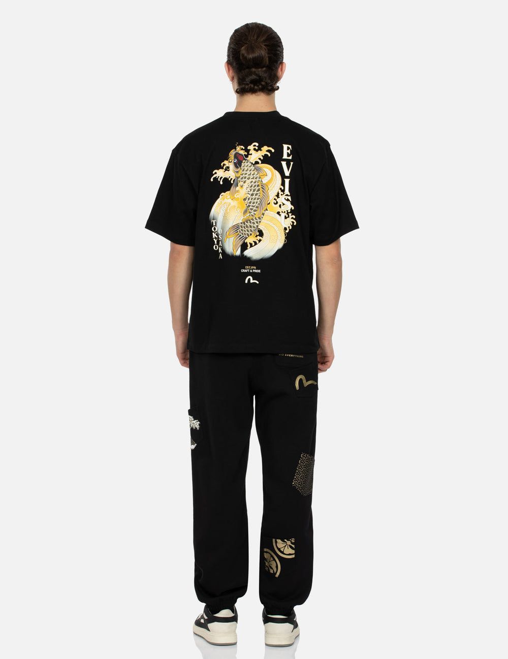  Áo Evisu Seagull Embroidery Carp T-shirt 'Black' 