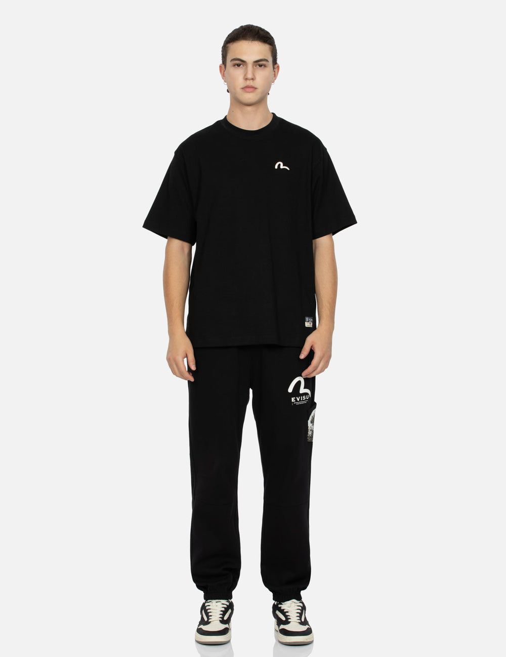  Áo Evisu Seagull Embroidery Carp T-shirt 'Black' 