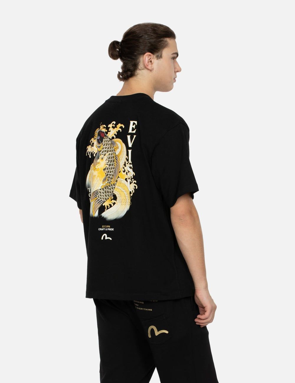  Áo Evisu Seagull Embroidery Carp T-shirt 'Black' 
