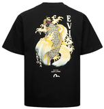  Áo Evisu Seagull Embroidery Carp T-shirt 'Black' 