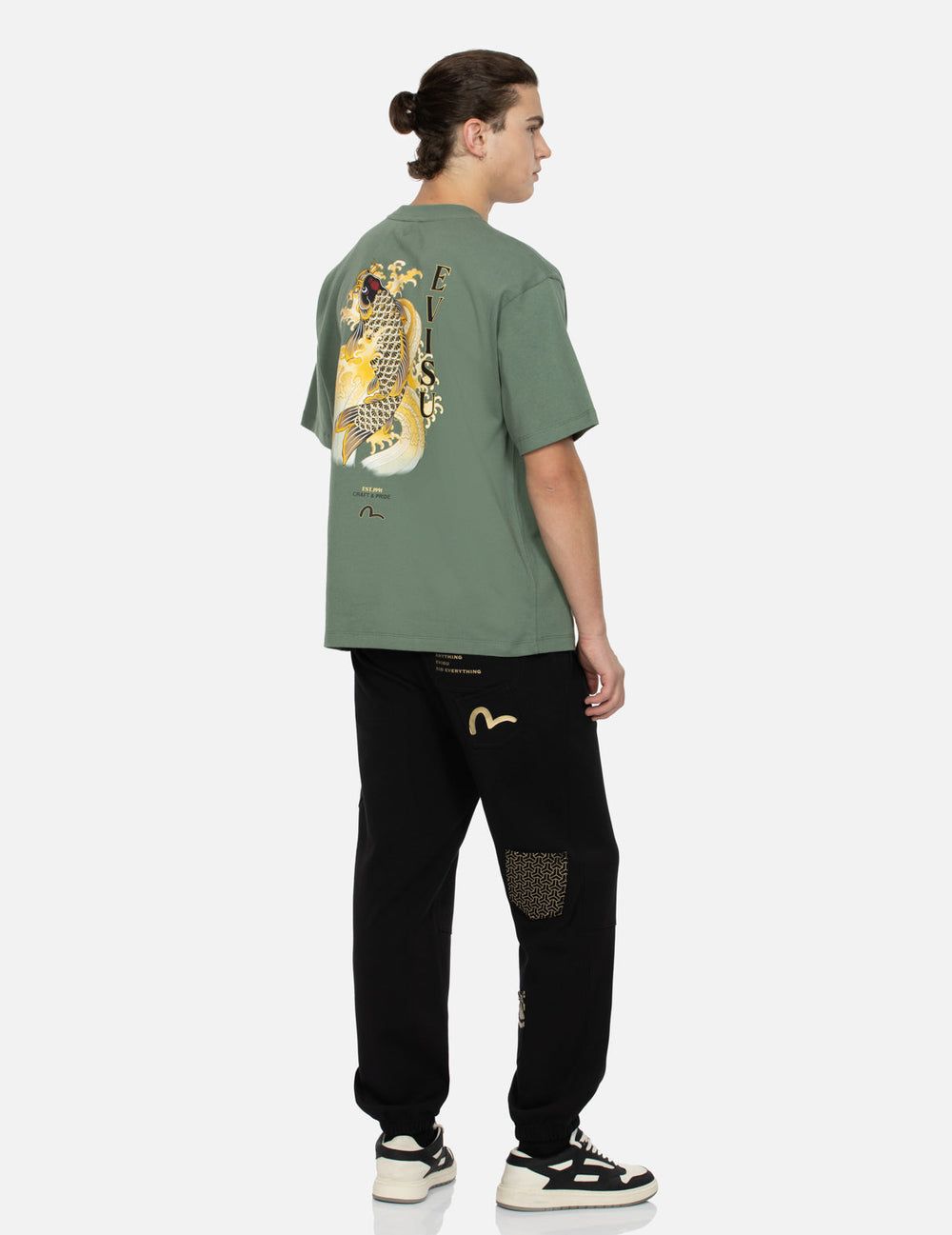  Áo Evisu Seagull Embroidery Carp T-shirt 'Green' 