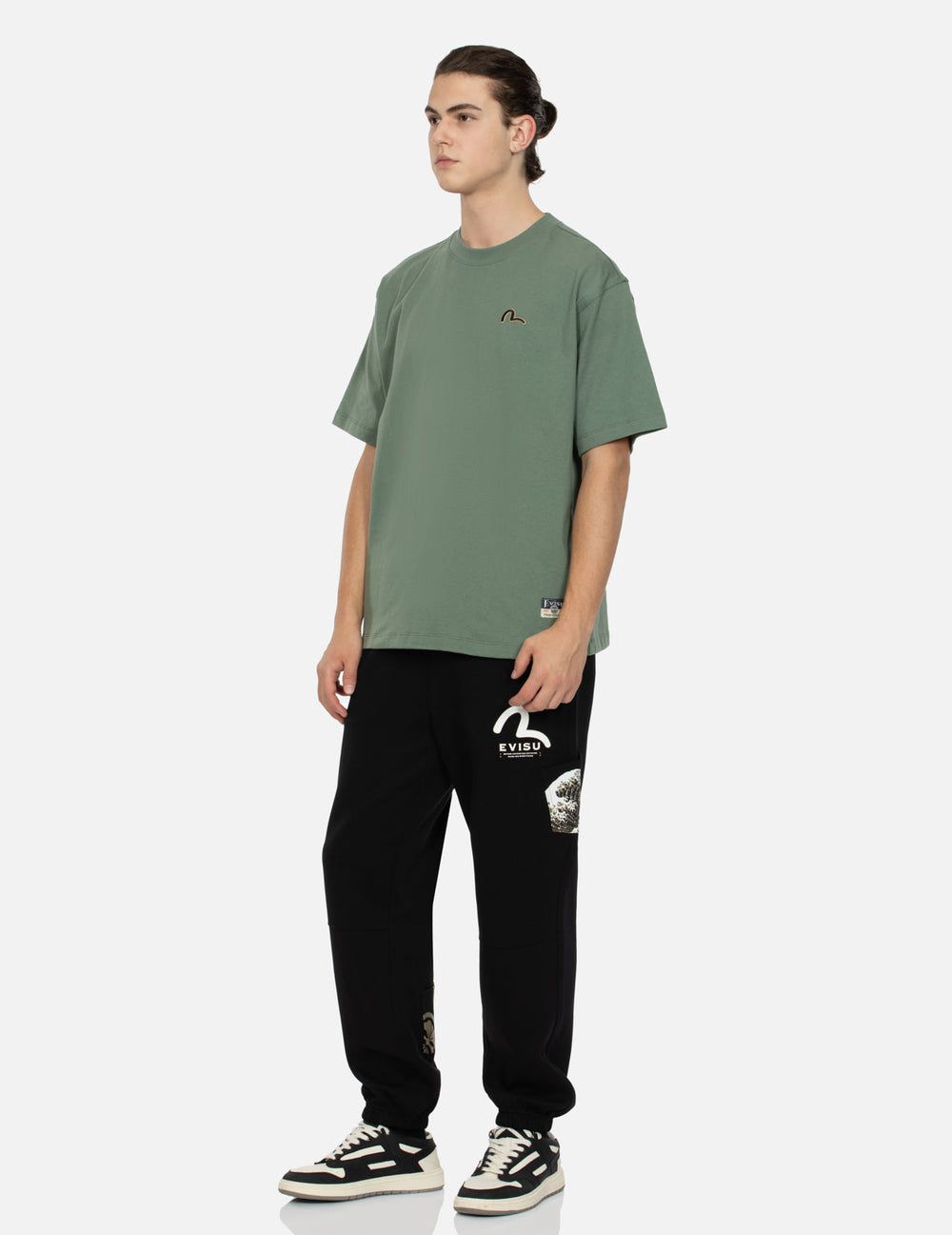  Áo Evisu Seagull Embroidery Carp T-shirt 'Green' 