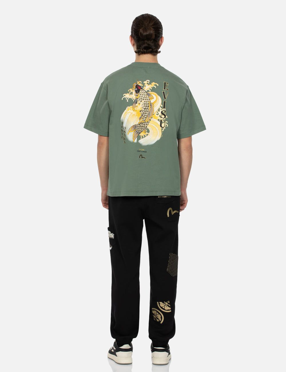  Áo Evisu Seagull Embroidery Carp T-shirt 'Green' 