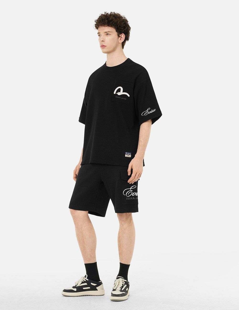  Áo Evisu Seagull Logo Embroidery T-shirt 'Black' 