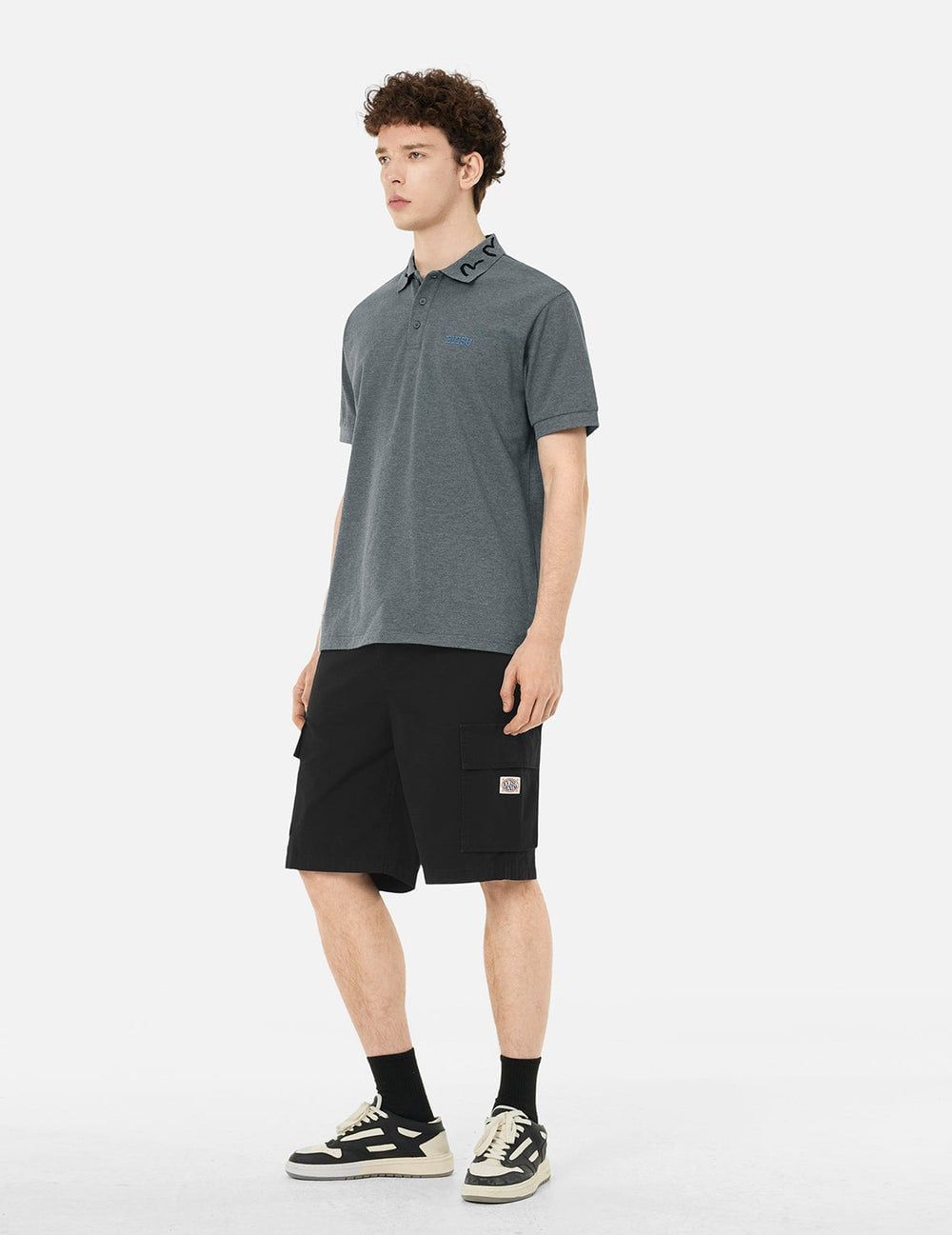  Áo Evisu Seagull Motif Collar Relax Polo 'Grey' 