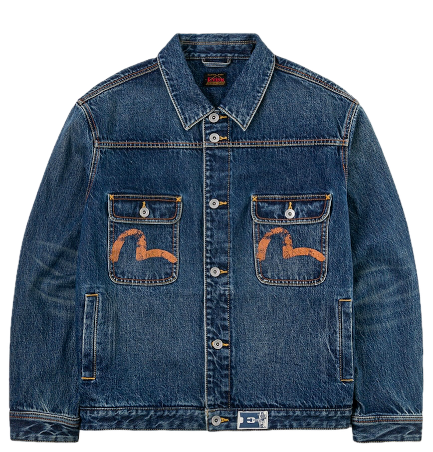  Áo Evisu Seagull Print Denim Jacket 'Indigo' 
