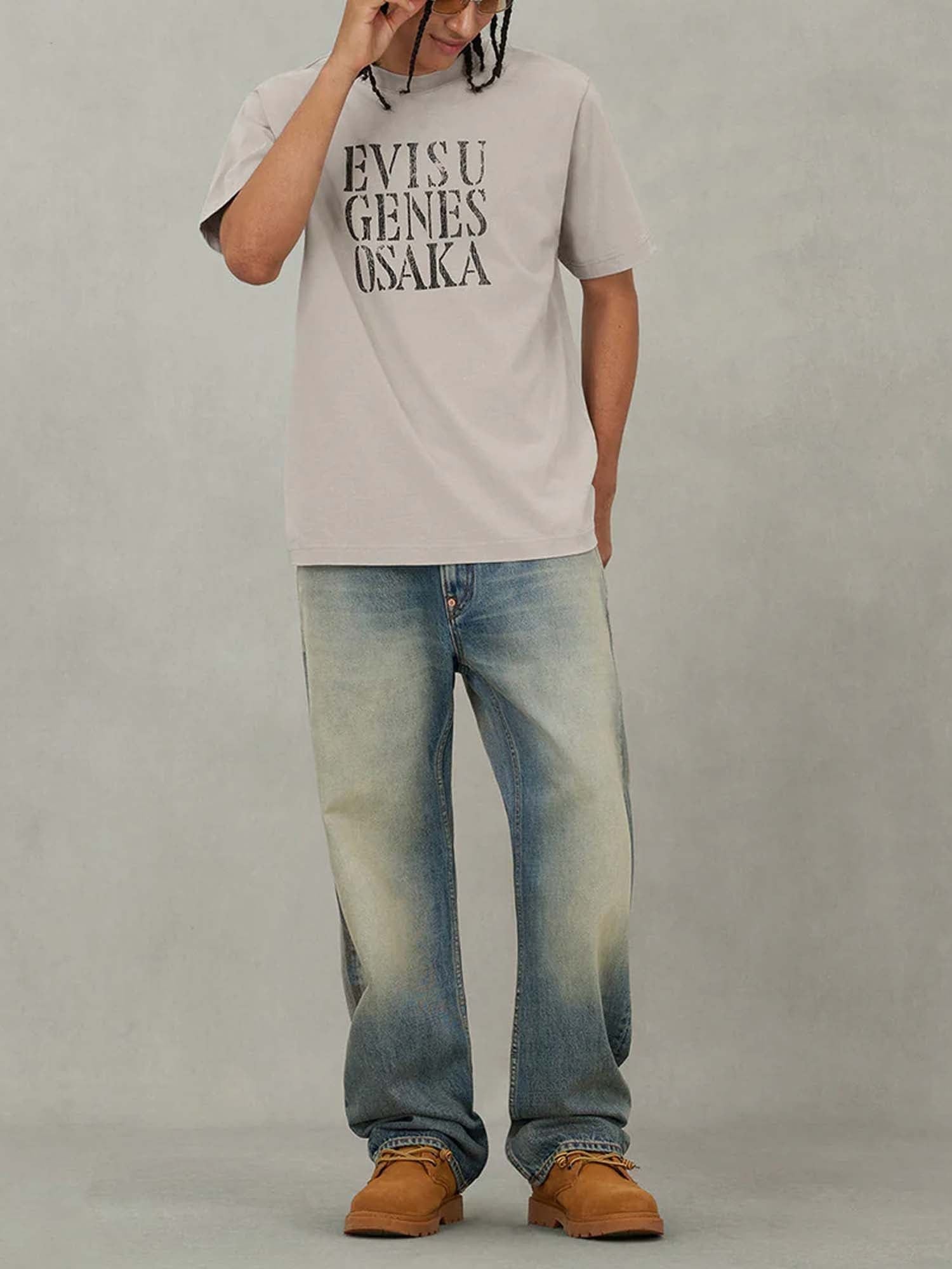  Áo Evisu Seagull Print Relax Fit T-Shirt 'Beige' 