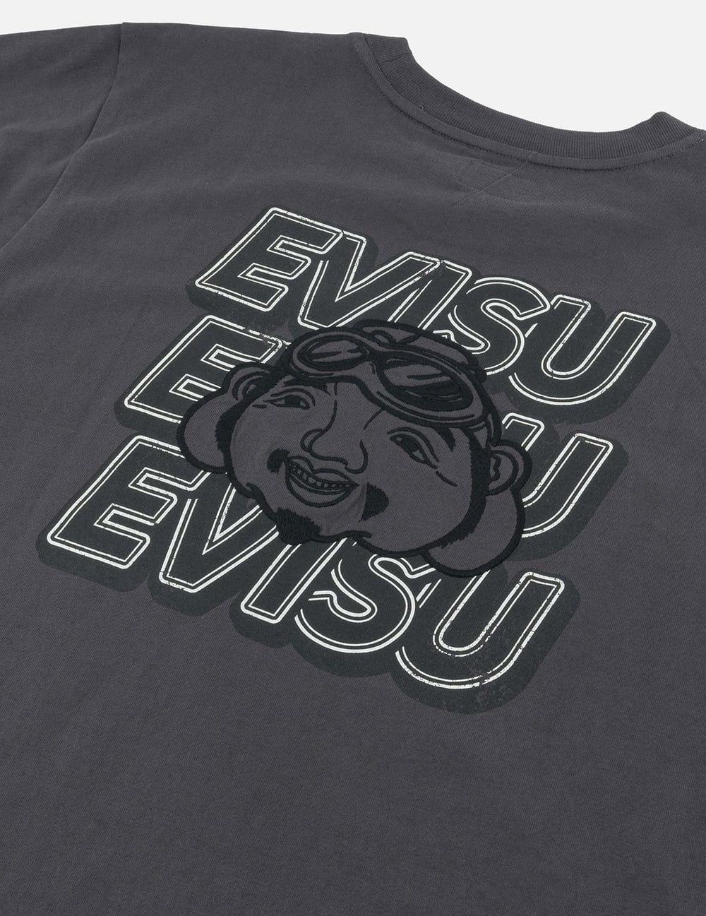  Áo Evisu Slogan Print T-shirt 'Charcoal' 