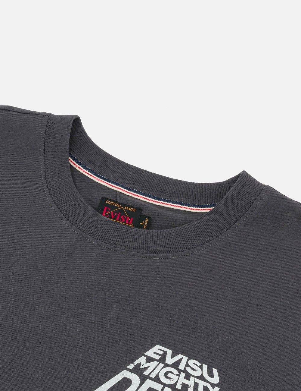  Áo Evisu Slogan Print T-shirt 'Charcoal' 