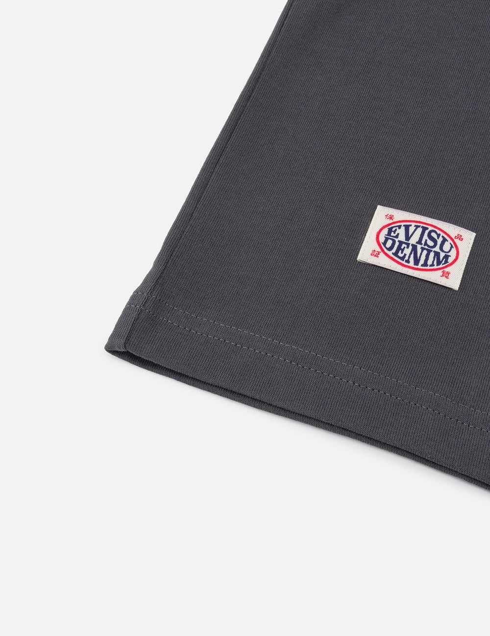  Áo Evisu Slogan Print T-shirt 'Charcoal' 