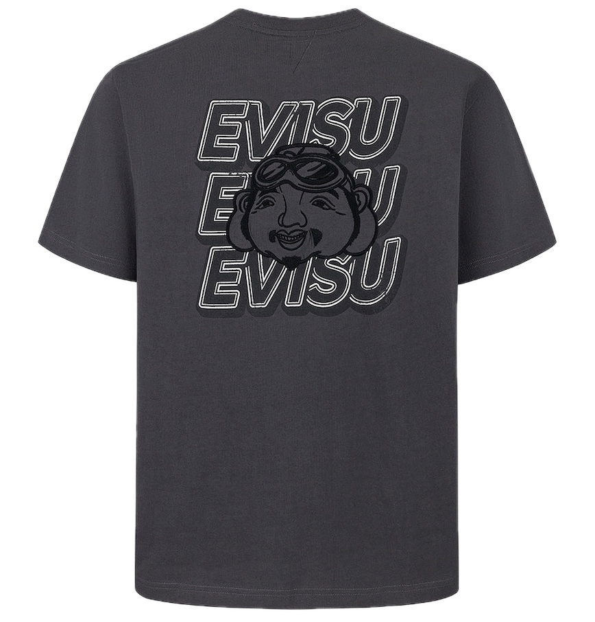  Áo Evisu Slogan Print T-shirt 'Charcoal' 