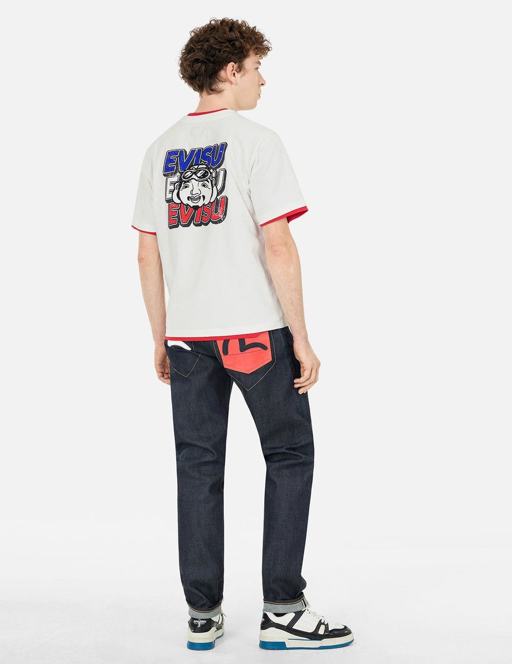  Áo Evisu Slogan Print T-shirt 'White' 