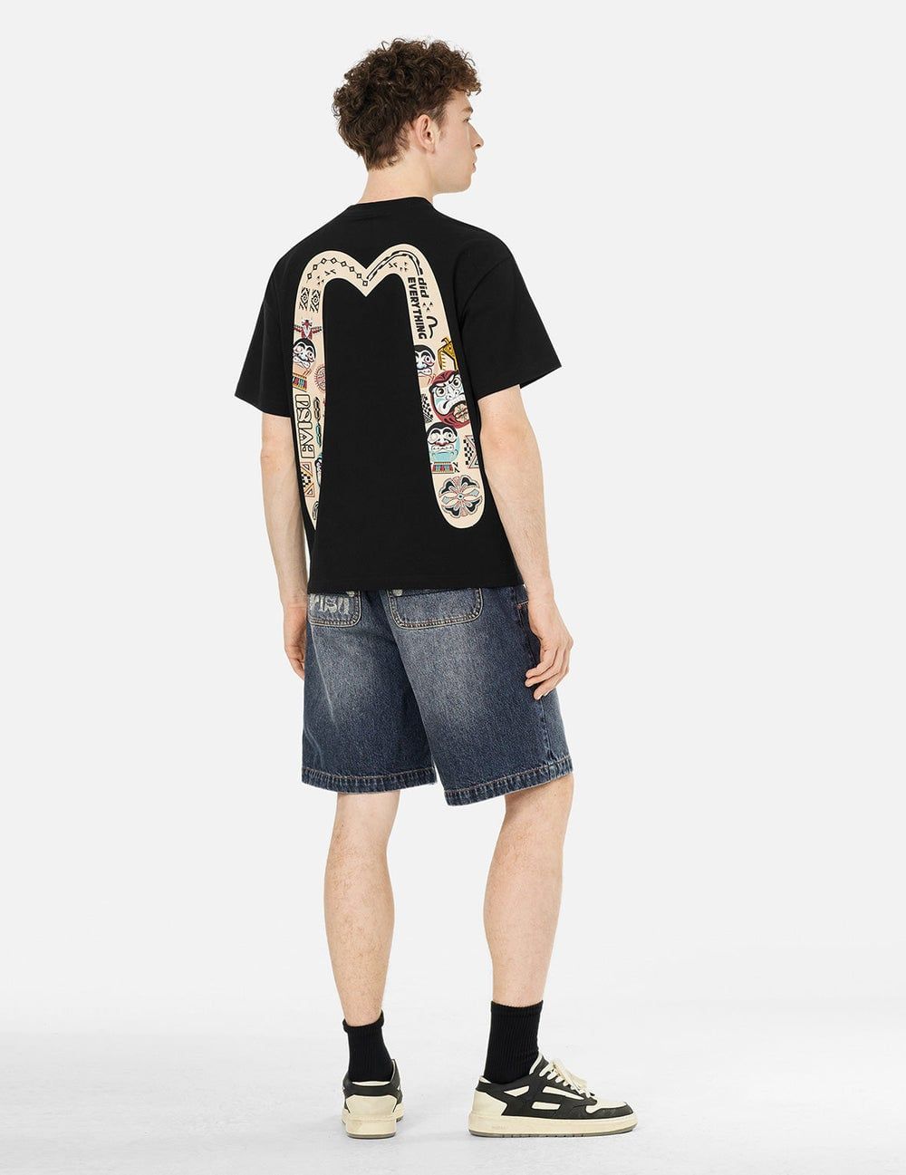  Áo Evisu Slogan Totem Daicock Print T-shirt 'Black' 