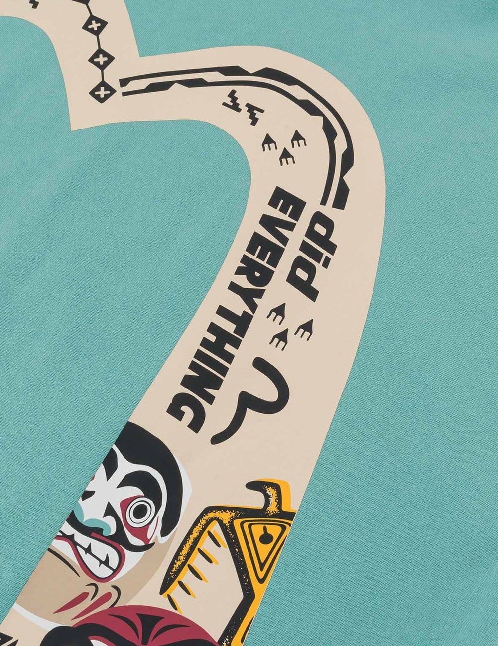  Áo Evisu Slogan Totem Daicock Print T-shirt 'Green' 