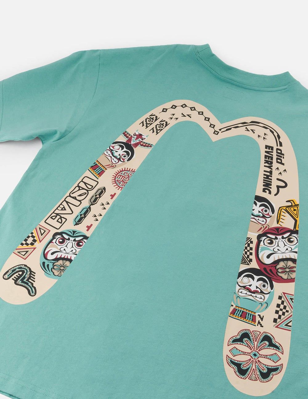  Áo Evisu Slogan Totem Daicock Print T-shirt 'Green' 