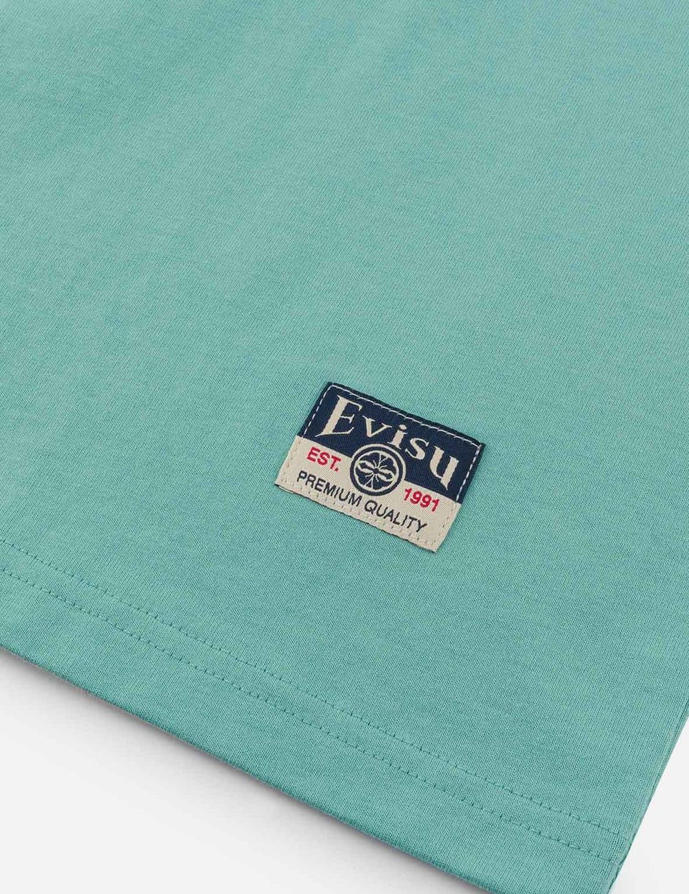  Áo Evisu Slogan Totem Daicock Print T-shirt 'Green' 