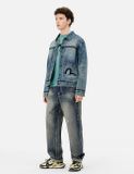  Áo Evisu Washed Seagull Appliqué Jacket 'Indigo' 
