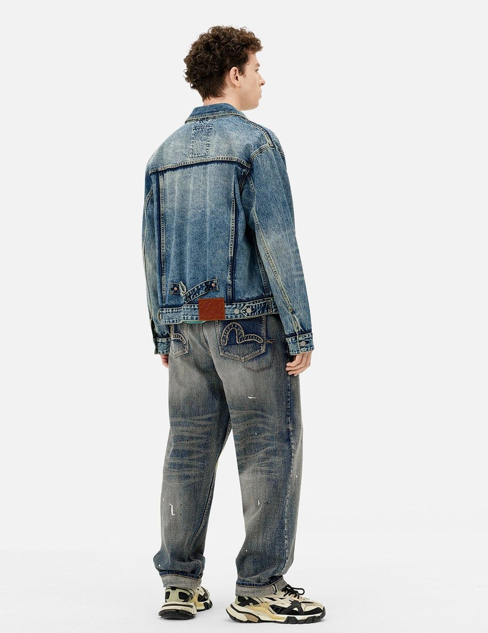  Áo Evisu Washed Seagull Appliqué Jacket 'Indigo' 