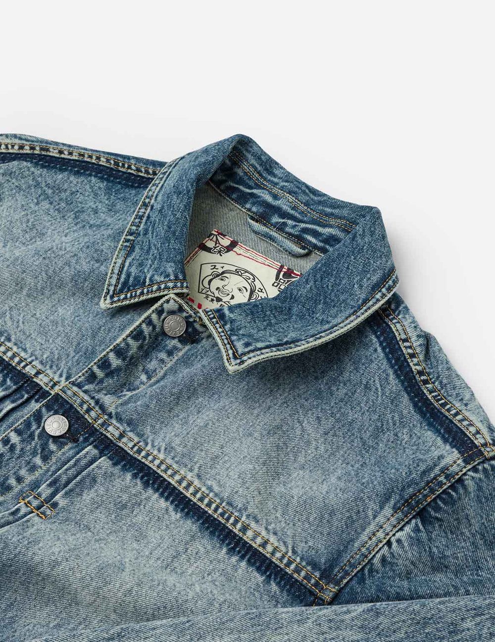  Áo Evisu Washed Seagull Appliqué Jacket 'Indigo' 