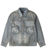  Áo Evisu Washed Seagull Denim Jacket 'Indigo' 