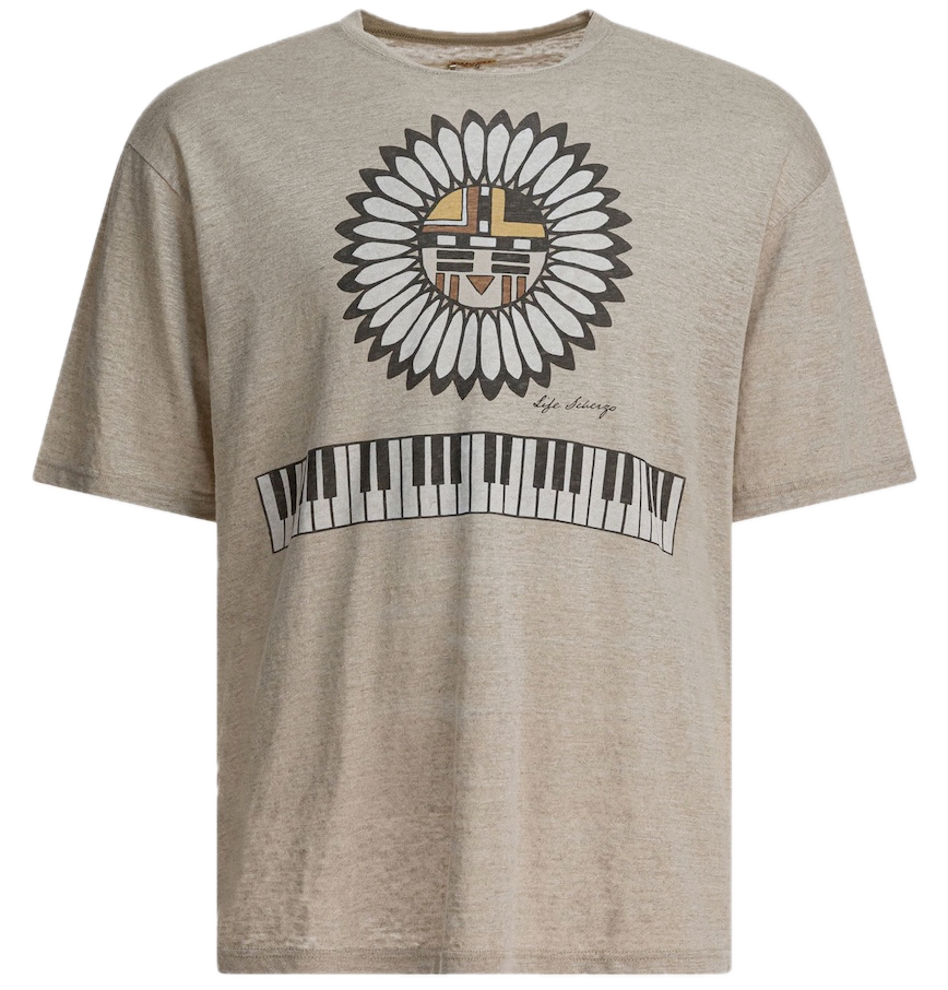  Áo Kapital Piano & Sun Face T-shirt 'Beige' 